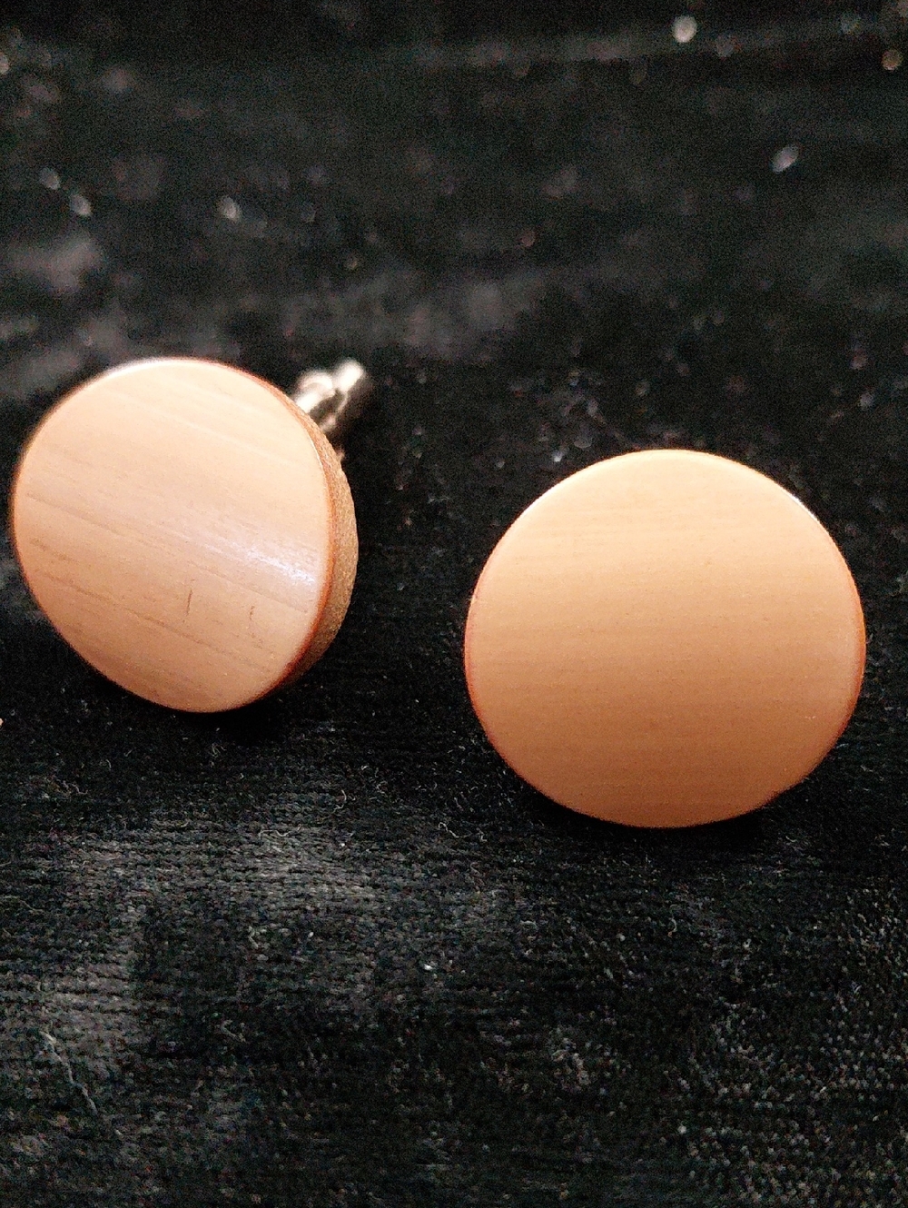 Vintage 1940s Wood Cufflinks - Classic Minimalist Style